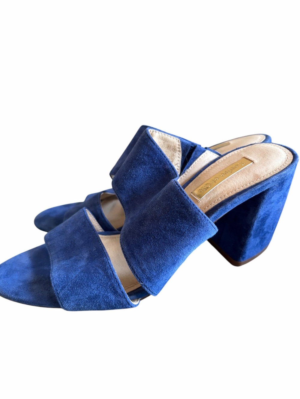 Louise et Cie Lo-Kapa Suede Curved Block Heel Mules